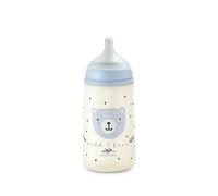 Suavinex, Biberón con Tetina SX Pro Flujo Medio (M), 270 ml, WildFree Azul | Anticólicos, Tetina Fisiológica de Silicona, para Líquidos Densidad Media, Leche, Zumos o Agua, de Boca Ancha, Bebés +3 Meses