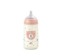 Suavinex, Biberón con Tetina SX Pro Flujo Medio (M), 270 ml, WildFree Rosa