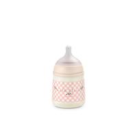 Suavinex, Biberón de 150 ml con Tetina Fisiológica SX Pro de Silicona con Válvula Anticólico, Flujo Lento (S) para Leche Materna y Artificial o Agua, Bebés +0 Meses y Recién Nacidos, Wild&Free Rosa