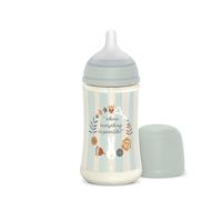 Suavinex, Biberón de 270 ml, con Tetina Fisiológica SX Pro de Silicona, con válvula Anticólico. Biberón con Tetina de Flujo Medio (M). Para Bebés +3 Meses. Wonderland, Verde