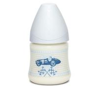 Suavinex Biberón Silicone Fisiológico Coche Bandera Azul Flujo Mediano 0-6 meses 150ml