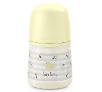 Suavinex, Biberón Anticólico de 150 ml con Tetina Fisiológica SX Pro de Silicona, de Flujo Lento (S) para Leche Materna y Artificial o Agua, Bebés +0 Meses y Recién Nacidos, Birdies Beige