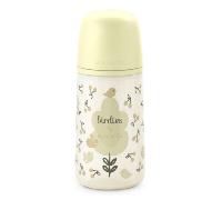 Suavinex, Biberón Anticólico de 270 ml con Tetina Fisiológica SX Pro de Silicona, de Flujo Medio (M), para Líquidos Densidad Media, Leche, Zumos o Agua. Bebés +3 Meses. Birdies, Beige