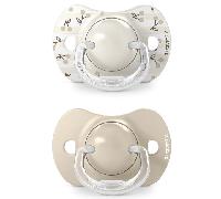 Suavinex Birdies Chupete Tetina Fisiológica Silicona SX Pro Beige 0-6m 2 uds