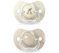 Suavinex, Pack de 2 Chupetes para Bebés +18 Meses, con Tetina Fisiológica de Silicona SX Pro Simétrica, Plana y Flexible, Respeta el Desarrollo Bucodental, Birdies Beige
