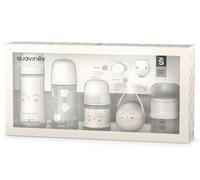 Suavinex Bonhomia Set Biberones + Chupete 0-6m + Dosificador + Portachupetes + Broche Gris