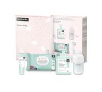 Suavinex, Canastilla Bebé Recién Nacido. Canastilla de Cosmética con: Crema Pañal 75 ml + Loción Hidratante Corporal 500 ml + Fragancia Baby Cologne 100 ml + Toallitas 72 uds. Regalo para Bebés. Rosa