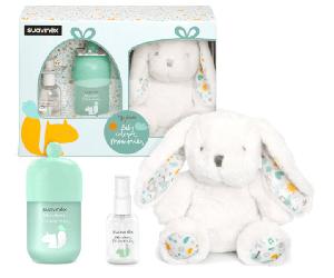 Suavinex Canastilla Regalo Baby Cologne Memories 100 ml + Formato Viaje 50 + Peluche Verde