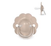 Suavinex, Chupete Bebés 0/6 Meses y Recién Nacidos, Tetina Fisiológica de Silicona SX Pro, Simétrica, Plana y Flexible, Respeta el Desarrollo Bucodental, Forma Redonda con Anilla, Wonder Beige Liso