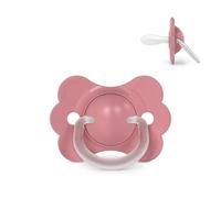 Suavinex, Chupete Bebés 6/18 Meses, con Tetina Fisiológica de Silicona SX Pro, Simétrica, Plana y Flexible, Respeta el Desarrollo Bucodental, con Anilla, Forma que Evita Rozaduras, Wonder Liso Rosa