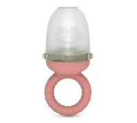 Suavinex, Chupete Fruta Bebé, Alimentador Antiahogo de Silicona Grado Alimentario, con Tapa, Fácil de Limpiar, Apto Lavavajillas, Apto Congelador, Alivia las Encías, Ideal BLW, +6 Meses, Rosa