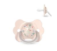 Suavinex, Chupete para Bebés 0/6 Meses y Recién Nacidos, con Tetina Fisiológica de Silicona SX Pro, Simétrica, Plana y Flexible, Respeta el Desarrollo Bucodental, con Anilla, Wonder Rosa