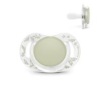 Suavinex, Chupete para Bebés 0/6 Meses y Recién Nacidos, Tetina Fisiológica de Silicona SX Pro, Plana, Simétrica y Flexible, Respeta el Desarrollo Bucodental, Escudo Transparente, Poetry Verde