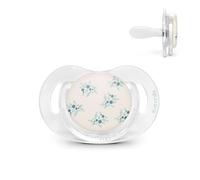 Suavinex, Chupete para Bebés 6/18 Meses, Tetina Fisiológica de Silicona SX Pro, Plana, Simétrica y Flexible, Respeta el Desarrollo Bucodental, con Anilla, Escudo Transparente, Poetry Azul