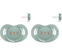 Suavinex, Chupete para Bebés de 6-18 Meses. Chupete con Tetina Fisiológica de Silicona SX Pro. Tetina más Plana y Flexible. Bonhomia, Verde (Paquete de 2)