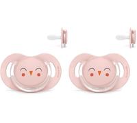 Suavinex, Chupete Premium para Bebés de 6-18 Meses. Chupete con Tetina Fisiológica Silicona SX Pro. Tetina más Plana y Flexible. Bonhomia, Rosa (Paquete de 2)