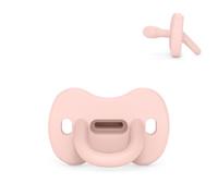 Suavinex, Chupete Todo Silicona, Bebés Recien Nacidos, -2/2 Meses, Rosa | Talla Especial Mini, Tetina Fisiológica SX Pro, Simétrica, Plana y Flexible, Respeta el Desarrollo Bucodental, Súper Blandito