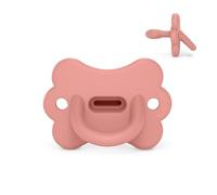 Suavinex, Chupete Todo Silicona, para Bebés 6/18 Meses, con Tetina Fisiológica Sx Pro, Súper Blandito y Flexible, Ideal para Dormir, Respeta el Desarrollo Bucodental, Butterfly, Peach Pink