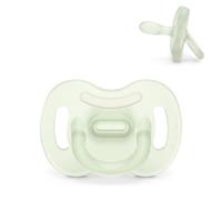 Suavinex, Chupete Todo Silicona, para Bebés 6/18 Meses, Verde | Brilla en la Oscuridad, Ideal Noche, Tetina Fisiológica SX Pro, Simétrica, Plana y Flexible, Respeta el Desarrollo Bucodental