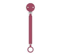 Suavinex, Chupetero de Silicona, Broche Pinza con Cinta Plana de Silicona, Cadena Chupete para Bebés +0 Meses, Clip con Plaquita de Silicona, Broche para el Chupete Wonder, Viva Magenta