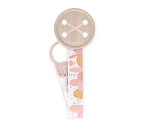 Suavinex, Chupetero de Tela para Bebé, Cinta con Diseño a Doble Cara, Cadena Chupete Bebé, Sujeta Chupete Clip con Pinza. Para Bebés +0 Meses, Apto Recién Nacido, Dreams Rosa