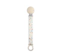 Suavinex, Chupetero de Tela para Bebés, Cinta con Diseño a Doble Cara, Cadena Chupete Bebé, Sujeta - Clip con Pinza, para Chupetes con Anilla. +0 Meses, Apto Recién Nacido, Wonder Flores Beige