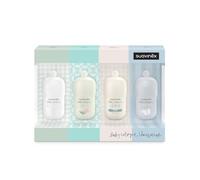 Suavinex, Colección Colonia para Bebé, Fragancias Infantiles, 50 ml, 4 uds | Estuche con Baby Cologne Clásica + Memories + Bliss + Sense (Sin Alcohol), Ideal para Canastillas, Regalar o Llevar de Viaje