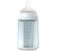 Suavinex, Biberón con Botella de Silicona de 240 ml, con Tetina Fisiológica SX Pro de Silicona, con válvula Anticólico, Biberón de Flujo Medio (M). Para Bebés +3 Meses. Colour Essence, Ballad Blue