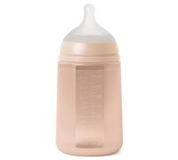 Suavinex Biberón Con Botella De Silicona De 240 Ml, Tetina Fisiológica Sx Pro, Flujo Medio (M). +3 Meses. Colour Essence, Nude