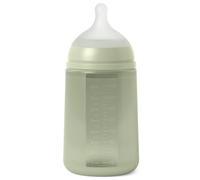 Suavinex Biberón Con Botella De Silicona De 240 Ml, Tetina Fisiológica Sx Pro, Flujo Medio (M). +3 Meses. Colour Essence, Verde