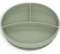 Suavinex, Plato de Bebé con Ventosa, Plato de Silicona con Divisiones, Plato Antivuelco, para Utilizar en la Alimentación Complementaria y BLW, Apto para Lavavajillas y Microondas, +6 Meses, Verde