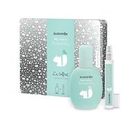 Suavinex, Estuche Cofre Metalizado Baby Cologne Memories. Incluye Colonia Memories 100 ml + Vial 15 ml Para el Bolso. Colonia para Bebés Baja en Alcohol, No Mancha la Ropa, con Vaporizador
