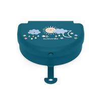 Suavinex, Fiambrera Infantil de Silicona, Snack - Lunch Box, Azul | Bebés +6 Meses, de Aprendizaje, Ideal BLW, Mango de Silicona Antideslizante, Ergonómicos, Seguros, Aptos Lavavajillas