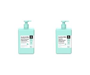 Suavinex, Gel-Champú Espumoso Para Bebés. No Pica en los Ojos, Textura Espumosa y Fragancia Baby Cologne, 750 ml & Loción Hidratante Corporal para Bebés. 750 ml