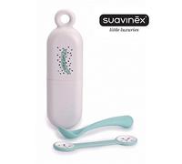 'Suavinex "Hallo Fox Spoon + cuchara Soporte + BIB Clip, 4 m +/blanco + verde