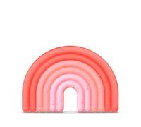 Suavinex, Mordedor de Silicona para Bebés +0 Meses. Anillo de Dentición Flexible y Ligero. Diseño Arcoiris. Color Rosa