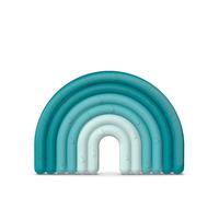 Suavinex, Mordedor de Silicona para Bebés +0 Meses. Anillo de Dentición Flexible y Ligero. Diseño Arcoiris. Color Azul