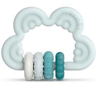 SUAVINEX Mordedor de Silicona +6 Meses. Mordedor Didáctico. Anillo de Dentición Flexible y Ligero. Diseño Nube. Color Azul, 401441