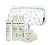 Suavinex, Neceser Bebé, Canastilla Recién Nacido con Cosmética Pediátrica | Set Regalo con Colonia Bebés 50 ml + Leche Hidratante 100 ml + Gel Baño 100 ml + Pomada Pañal 30 ml, Formato Viaje, Verde