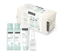 Suavinex, Neceser para Bebés de Tela, Set Regalo Bebé Recién Nacido con Cosmética: Gel Champú 100 ml + Loción Hidratante 100 ml + Crema Pañal 75 ml + Baby Cologne 50 ml. Formato Viaje. Beige Dreams