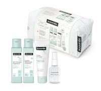 Suavinex, Neceser para Bebés de Tela, Set Regalo Bebé Recién Nacido con Cosmética: Gel Champú 100 ml + Loción Hidratante 100 ml + Crema Pañal 75 ml + Baby Cologne 50 ml. Formato Viaje. Azul Dreams