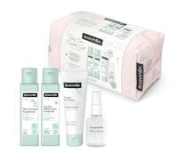 Suavinex, Neceser para Bebés, Set Regalo Recién Nacido con Cosmética, Rosa | Gel Champú 100 ml + Loción Hidratante 100 ml + Crema Pañal 75 ml + Baby Cologne 50 ml, Formato Viaje, Ideal Uso Fuera de Casa