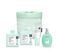 Suavinex Organizador Tela con Baby Cologne Memories, Loción Hidratante, Pomada Intensiva y Gel-Champú Syndet. 4 Productos, Azul
