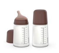 Suavinex, Pack 2 Biberón Anticólico Zero Zero 270 ml con Tetina de Flujo Medio (M) de Silicona, Bebés +3 Meses, para Leche Materna, de Fórmula y Líquidos Densidad Media, Compatible Lactancia, Deep