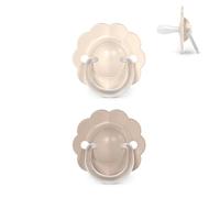 Suavinex, Pack 2 Chupetes Bebés 0/6 Meses y Recién Nacidos, con Tetina Fisiológica de Silicona SX Pro, Simétrica, Plana y Flexible, Respeta el Desarrollo Bucodental, con Anilla, Wonder Beige