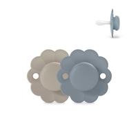 Suavinex, Pack 2 Chupetes Bebés 6/18 Meses, Redondo con Tetina Fisiológica de Silicona SX Pro, Tetina Simétrica, Plana y Flexible, Respeta el Desarrollo Bucodental, Wonder Gray/Lake