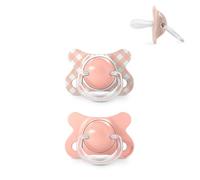 Suavinex, Pack 2 Chupetes Bebés Recién Nacidos y Pequeños, Talla Especial Mini -2/2 Meses, Tetina Fisiológica de Silicona SX Pro Simétrica y Flexible, Respeta el Desarrollo Bucodental, Wild&Free Rosa