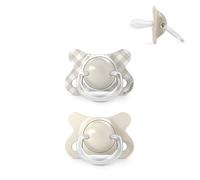 Suavinex, Pack 2 Chupetes Bebés Recién Nacidos y Pequeños, Talla Especial Mini -2/2 Meses, Tetina Fisiológica Silicona SX Pro Simétrica y Flexible, Respeta el Desarrollo Bucodental, Wild&Free Beige
