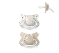 Suavinex, Pack 2 Chupetes Bebés Recién Nacidos y Pequeños, Talla Especial Mini -2/2 Meses, Tetina Fisiológica de Silicona SX Pro Simétrica y Flexible, Respeta el Desarrollo Bucodental, Birdies Beige