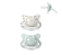 Suavinex, Pack 2 Chupetes Bebés Recién Nacidos y Pequeños, Talla Especial Mini -2/2 Meses, Tetina Fisiológica de Silicona SX Pro Simétrica y Flexible, Respeta el Desarrollo Bucodental, Birdies Verde